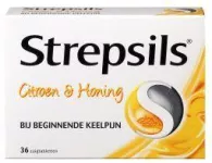 Strepsils Zuigtabletten Citroen &amp; Honing voor Beginnende Keelpijn - 36 Tabletten