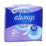 Always Ultra Long Menstrual Pads, Size 2, 14 Count
