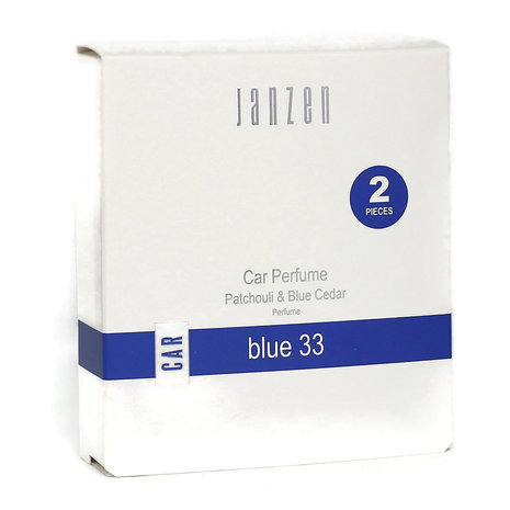 JANZEN Blue 33 Autoparfum Patchouli &amp; Blue Cedar - 2 stuks