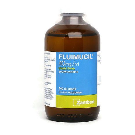 Fluimucil Drank Forte 4% Acetylcysteine 200ml voor Vastzittende Hoest