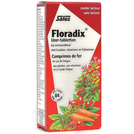 Floradix Ijzer Tabletten Voor Energie En Vermindering Van Vermoeidheid - 84 Tabletten