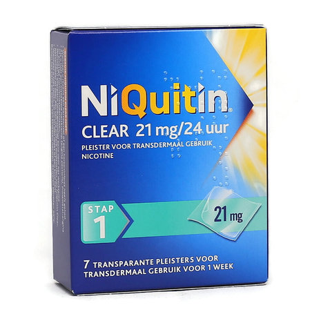 NiQuitin Clear Transdermale Nicotinepleisters 21 mg - 7 Stuks