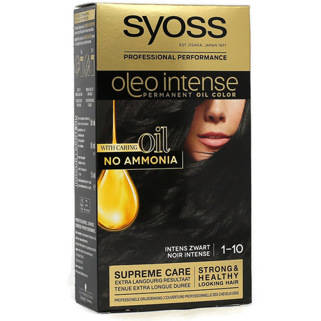 Syoss Oleo Intense Permanente Haarverf Zonder Ammoniak 1-10 Intens Zwart