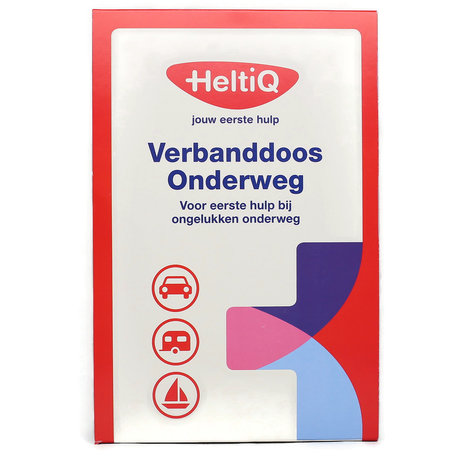 HeltiQ Verbanddoos Onderweg - Compacte EHBO-kit voor Reizen en Vakantie - 52-delig