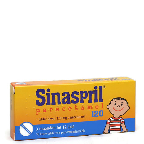 Sinaspril Paracetamol 120mg Kauwtabletten voor Kinderen 16 Stuks