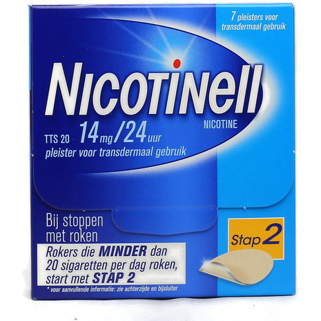 Nicotinell TTS20 14 mg/24 uur 7 Pleisters - Stap 2 voor Rookstop