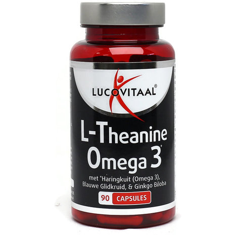 Lucovitaal L-Theanine Omega-3 Supplement met Haringkuit, Blauwe Glidkruid en Ginkgo Biloba - 90 Capsules