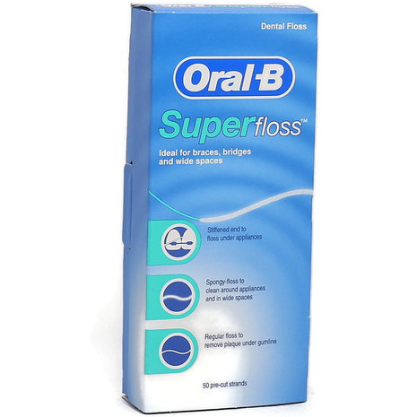 Oral-B Superfloss voor Beugels en Bruggen - 50 Voorgesneden Draden
