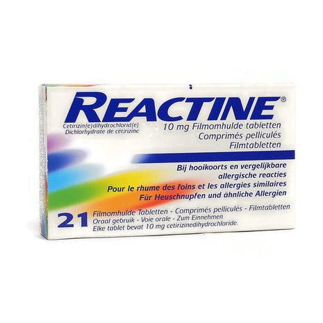 Reactine Cetirizine 10 mg Anti-Allergie Tabletten, 21 Stuks