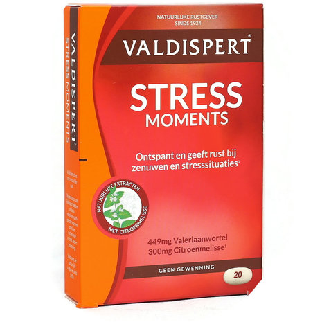 Valdispert Stress Moments Natuurlijke Rustgever Tabletten 20 Stuks