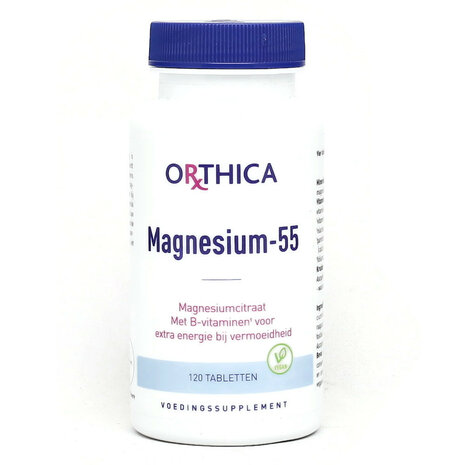 Orthica Magnesium-55 Voedingssupplement met B-Vitaminen, 120 Tabletten