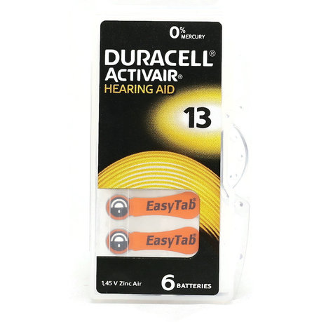 Duracell Activair Gehoorapparaat Batterijen Da13, 6-pack - Zink-lucht Technologie
