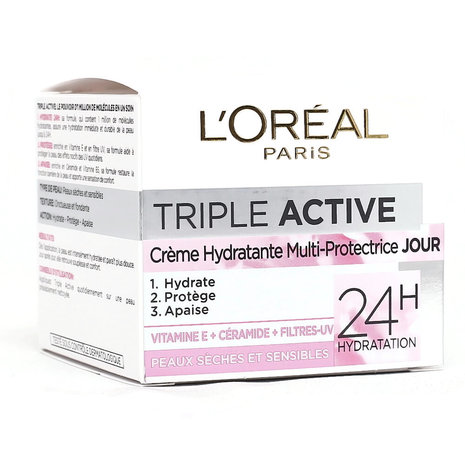 L&#039;Or&eacute;al Paris Triple Active Hydraterende Dagcr&egrave;me voor Droge Huid - 50ml