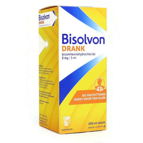 Bisolvon Drank voor Vastzittende Hoest met Broomhexinehydrochloride 8mg/5ml - 200ml