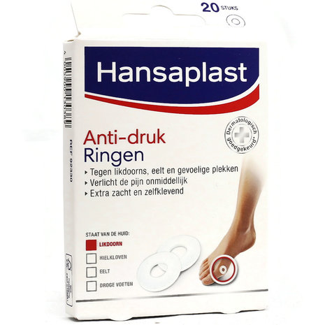 Hansaplast Anti-drukringen voor Likdoorns en Eelt - 20 Stuks