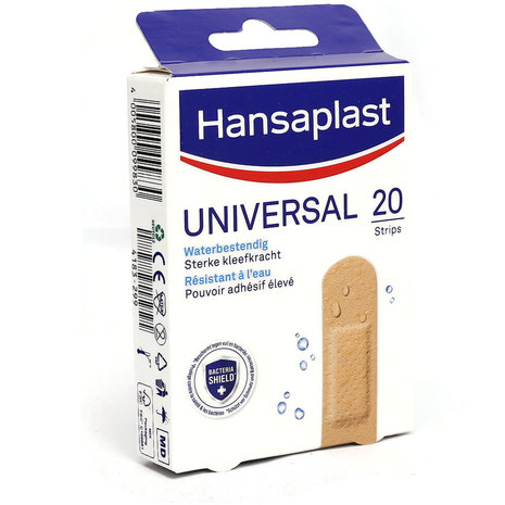 Hansaplast Universal Waterbestendige Pleisters, 20 Stuks - Ademend En Sterke Kleefkracht