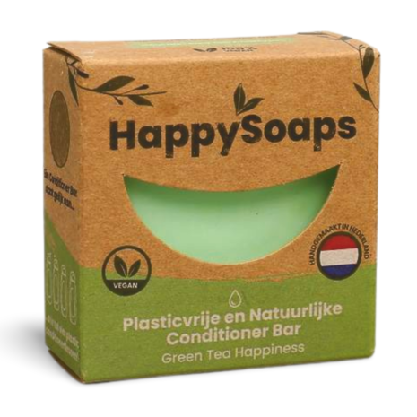 HappySoaps Green Tea Happiness Conditioner Bar 65g - Milieuvriendelijke Haarverzorging