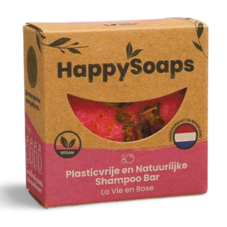 HappySoaps La Vie en Rose Shampoo Bar 70g - Plasticvrij en Natuurlijk