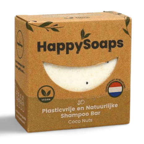 Happysoaps Natuurlijke Kokos Shampoo Bar 70g - Plasticvrij