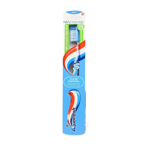 Aquafresh Clean Control Soft Tandenborstel met Flexibele Zone en Antislip Greep