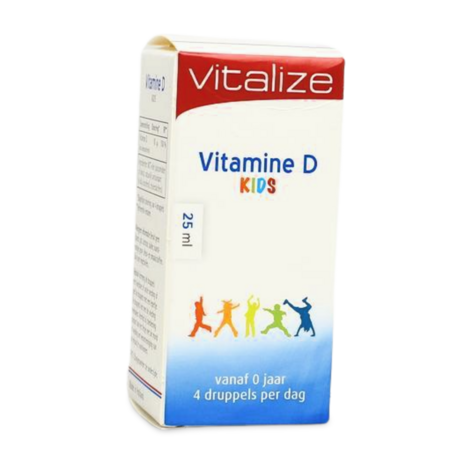 Vitalize Vitamine D Kids Druppels 25ml - Supplement voor Groei en Ontwikkeling