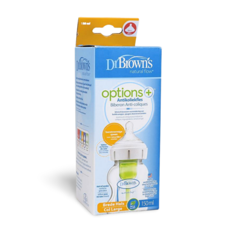 Dr Brown&#039;s Options+ Anti-Colic Wide-Neck Baby Bottle 150ml