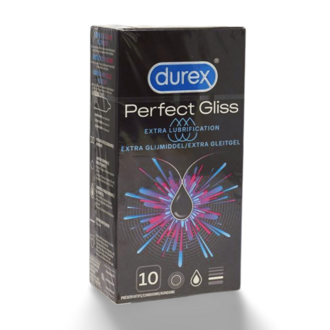 Durex Perfect Gliss Condooms met Extra Glijmiddel - 10 Stuks