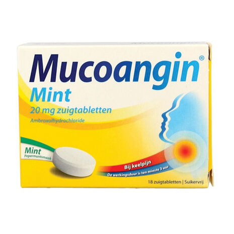 Mucoangin Mint Suikervrij 20mg 18zt