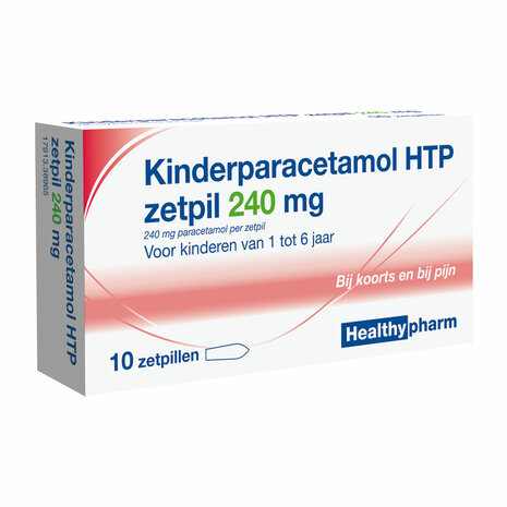 Healthypharm Kinderparacetamol Zetpillen 240mg - 10 Stuks