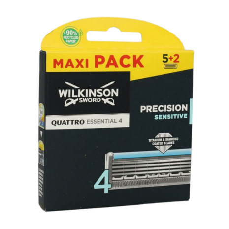 Wilkinson Quattro Titanium Sensitive Scheermesjes - Voordeelverpakking 7 stuks
