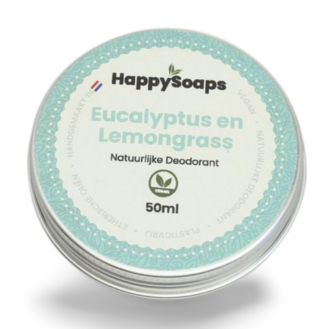 Happysoaps Natuurlijke Deodorant Eucalyptus en Lemongrass 45g