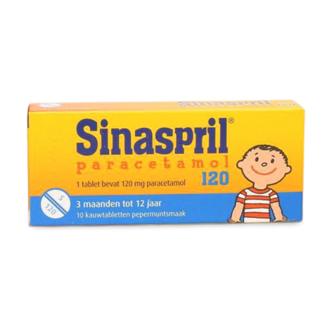 Sinaspril Paracetamol 120mg Kauwtabletten voor Kinderen 10 Stuks