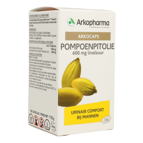 Arkocaps Pompoenpitolie Capsules voor Urinair Comfort bij Mannen - 180 Capsules