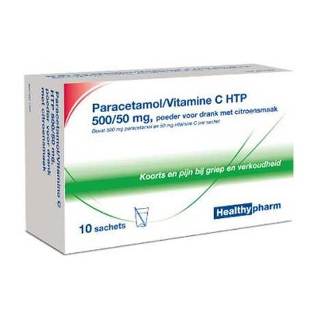 Healthypharm Paracetamol en Vitamine C Poeder voor Drank met Citroensmaak