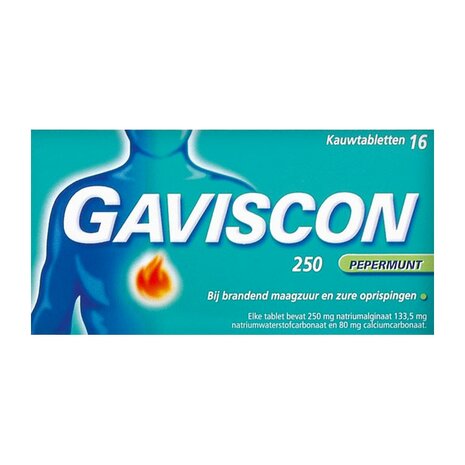 Gaviscon Pepermunt 250 16tb