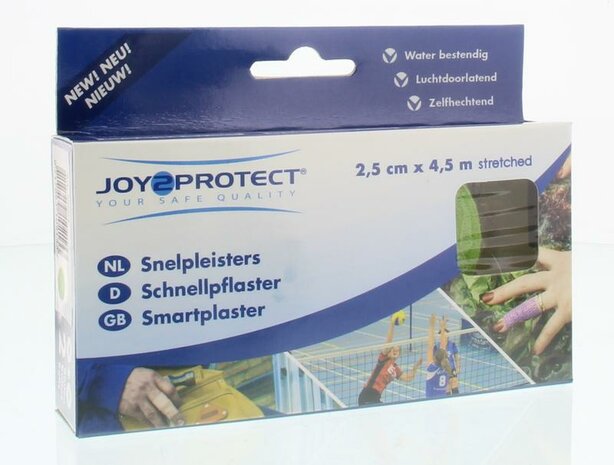 Joy2protect Snelpleisters Groen 2.5cm X 4.5m 2rol