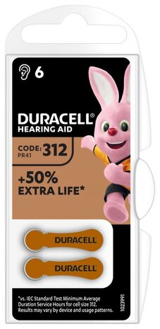 Duracell Hearing Aid Nummer 312 6st