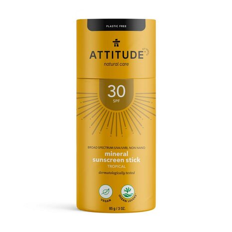 Attitude Sun Care Zonstick Tropical Plasticvrij Spf30 85g