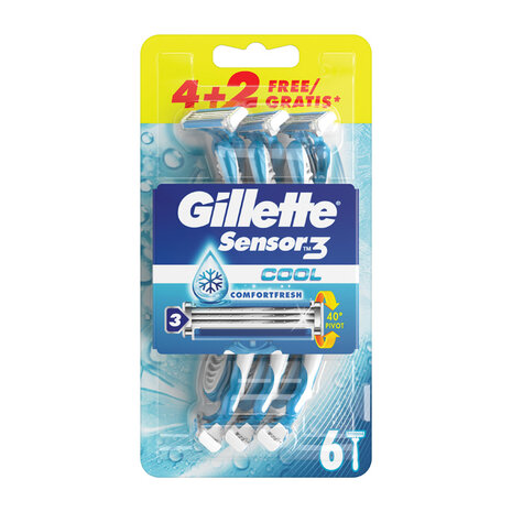 Gillette Sensor 3 Disposable 6 Stuks Cool 6stuks