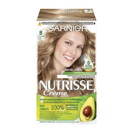 Garnier Nutrisse Cr&egrave;me Permanente Haarkleuring 8.0 Blond Vanille