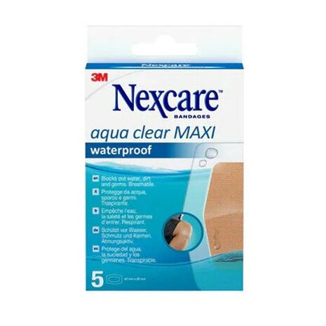 3m Nexcare Aqua Clear Maxi Waterproof Pleisters 5 St