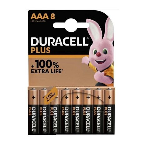 Duracell Plus Alkaline 100% Aaa Lr03 8 St
