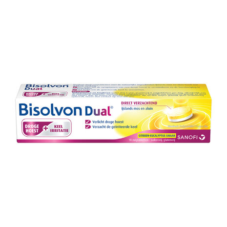 Bisolvon Dual Droge Hoest/keelirritatie 18tb