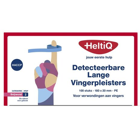 Heltiq Detect Vingerpleister Lang Pe 180 X 20mm 100st