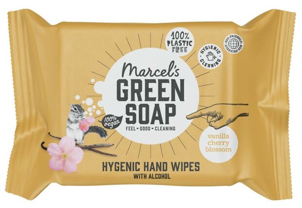 Marcel&#039;s Gr Soap Hand Wipes Vanilla &amp; Cherry Blossom Bio 15st