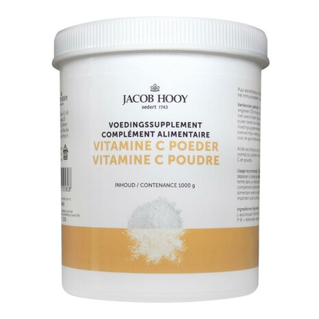 Jacob Hooy Vitamine C Ascorbinezuur Pot 1000g