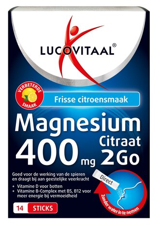 Lucovitaal Magnesium Citraat 400mg 2go Sticks 14st