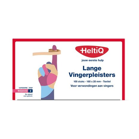 Heltiq Vingerpleister Lang Textiel 180 X 20mm 100st