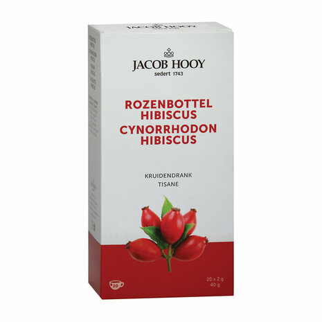 Jacob Hooy Rozenbottel Hibiscus Thee Zakjes 20st