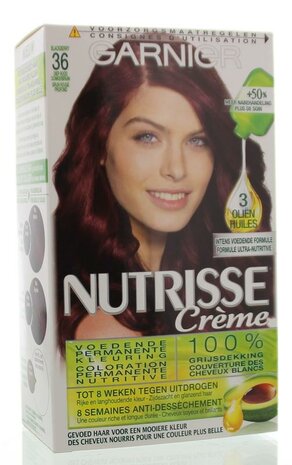 Garnier Nutrisse Creme Permanente Haarkleuring 36 Brun Rouge